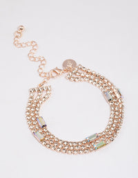 Rose Gold Triple Row Cup Chain Mixed Bracelet - link has visual effect only
