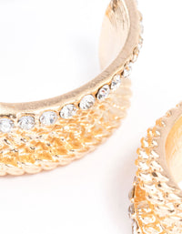 Gold Chain Diamante Hoop Earrings 25mm - link has visual effect only