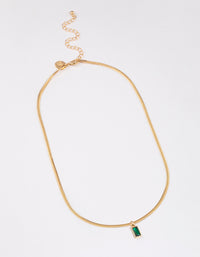Gold Plated Classic Cubic Zirconia Baguette Necklace - link has visual effect only