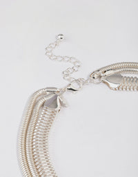 Silver Multi-Row Thick Snake Chain Necklace - link has visual effect only