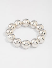Silver Round Ball Stretch Bracelet - link has visual effect only