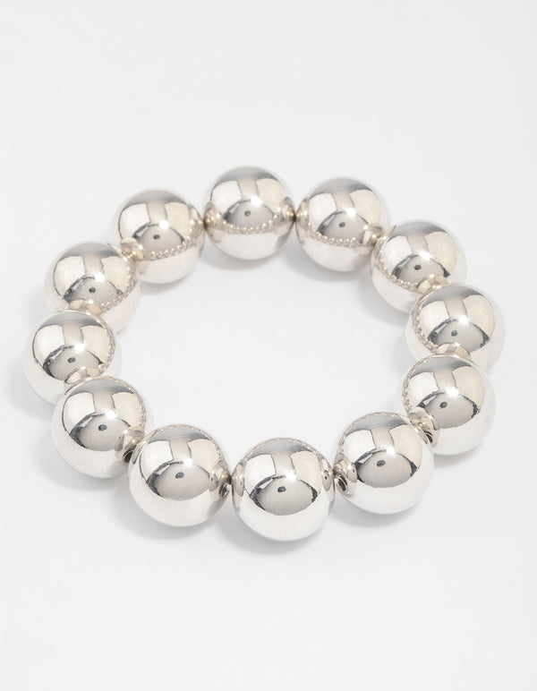 Silver Round Ball Stretch Bracelet
