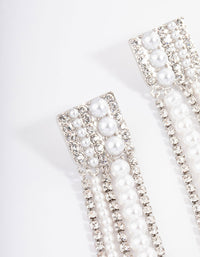 Silver Statement Long Mixed Drop Earrings - link has visual effect only
