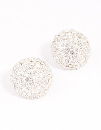 Silver Statement Diamante Dome Stud Earrings - link has visual effect only