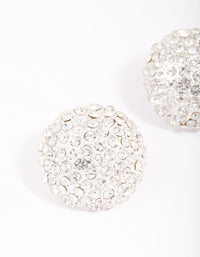 Silver Statement Diamante Dome Stud Earrings - link has visual effect only
