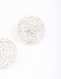 Silver Statement Diamante Dome Stud Earrings - link has visual effect only