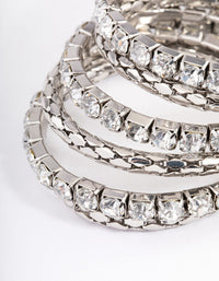 Silver  Chunky Diamante Chain Wrapped Bracelet - link has visual effect only