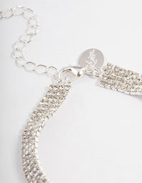 Silver Cup Chain Interlaced Tennis Bracelet - link has visual effect only