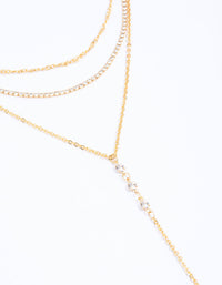 Gold Plated Cup Chain Layered Y-Shape Necklace - link has visual effect only