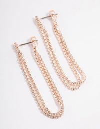 Rose Gold Mini Cup Chain Double Loop Earrings - link has visual effect only
