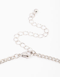 Silver Cubic Zirconia Floral Teardrop Y-Shape Necklace - link has visual effect only