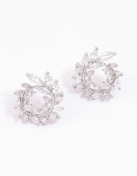 Silver Mini Wreath Stud Earrings - link has visual effect only