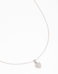 Silver Diamante Mini Heart Pendant Necklace - link has visual effect only