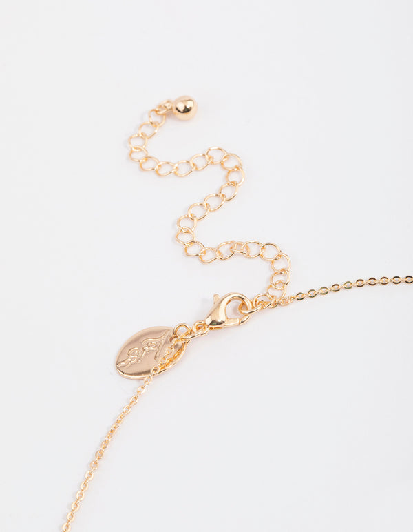 Gold Chunky Daisy Pendant Necklace