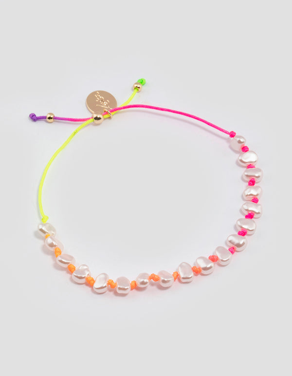 Fabric Multi Cluster Mini Pearl Bracelet