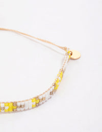 Fabric Beaded Pattern Toggle Bracelet - link has visual effect only