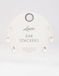 Silver Plated Brass  Basic Huggie Earrings 6-Pack - link has visual effect only