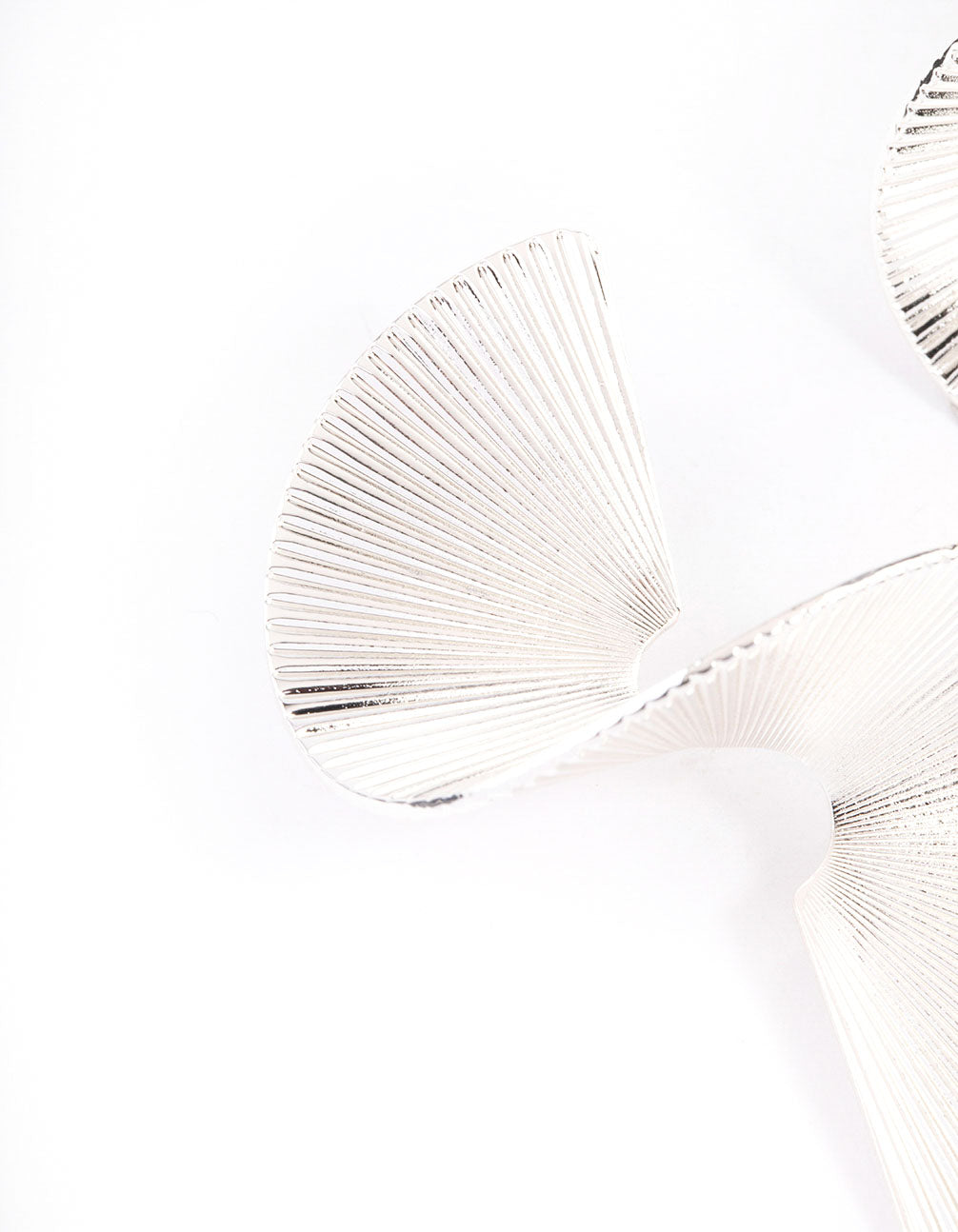 Silver Plated Brass Twisted Fan Earrings
