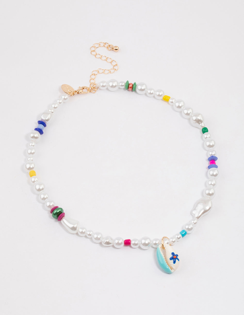 Beaded Pearl Hawaiian Shell Pendant Necklace