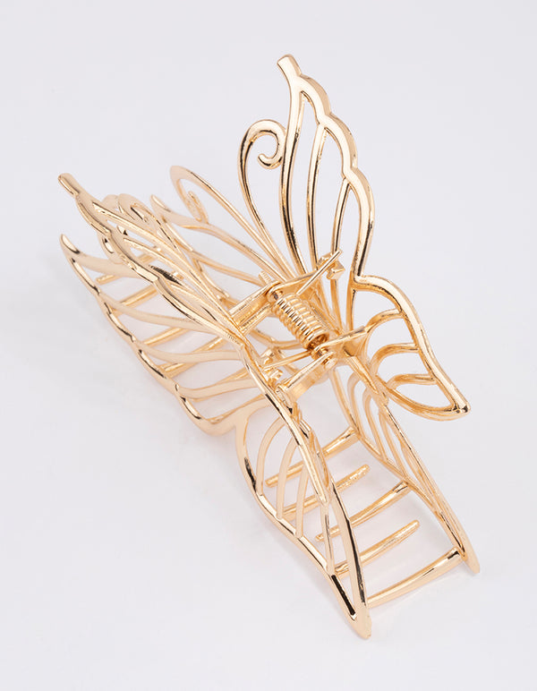 Gold Detailed Butterfly Hair Claw Clip