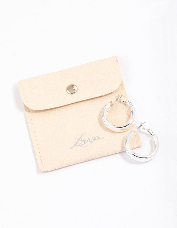 Silver Core Clean Hoop Earrings & Polishing Set