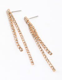 Gold Double Row Cup Chain Drop Earrings & Polishing Set - link has visual effect only