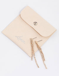 Gold Double Row Cup Chain Drop Earrings & Polishing Set - link has visual effect only