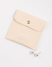 Silver Statement Diamante Stud Earrings & Polishing Set - link has visual effect only