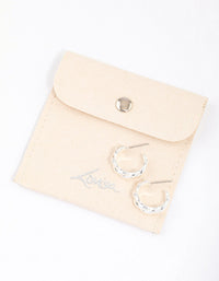 Silver Rope Twisted Huggie Earrings & Polishing Set - link has visual effect only