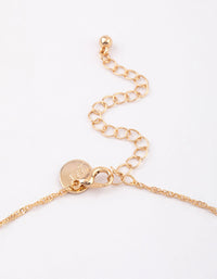 Gold Bezel Diamante Drop Necklace & Polishing Set - link has visual effect only