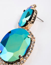 Gold Diamante Oval Double Drop Earrings - link has visual effect only