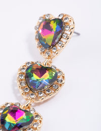 Gold Multi Stone Decorative Drop Earrings - link has visual effect only