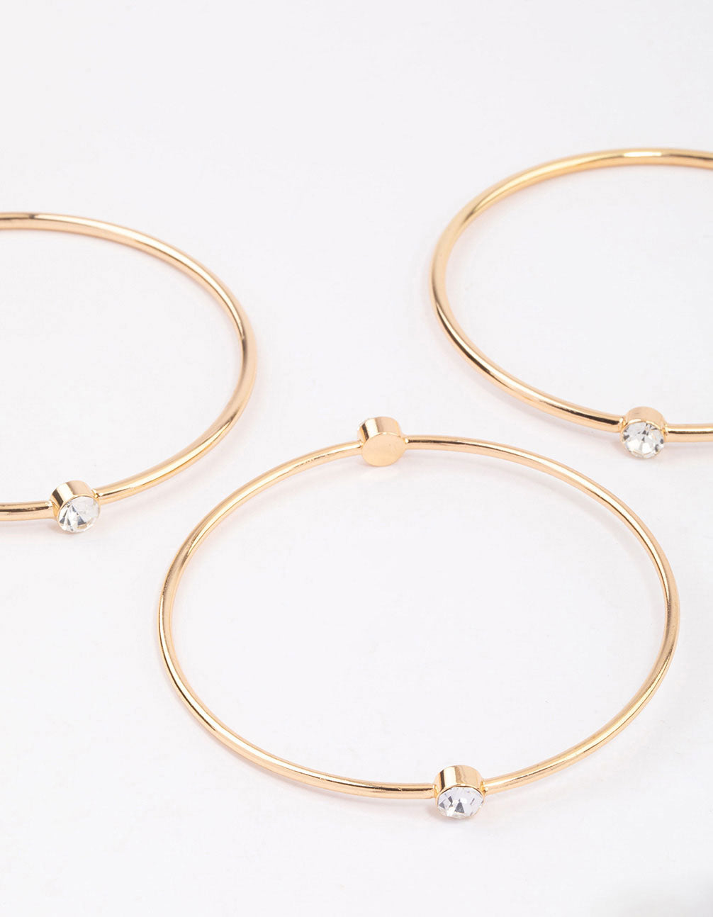 Gold Diamante Stone Bangle Pack