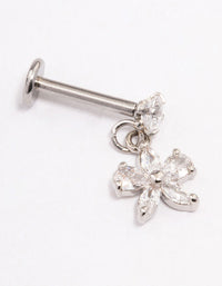 Titanium Cubic Zirconia Bow Drop Flat Back - link has visual effect only