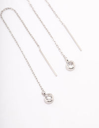 Surgical Steel Thread Through Round Cubic Zirconia Earrings - link has visual effect only