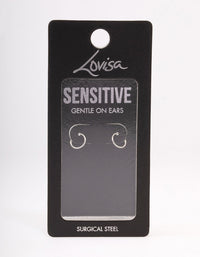 Surgical Steel Plain Sleeper Earrings 7mm - link has visual effect only