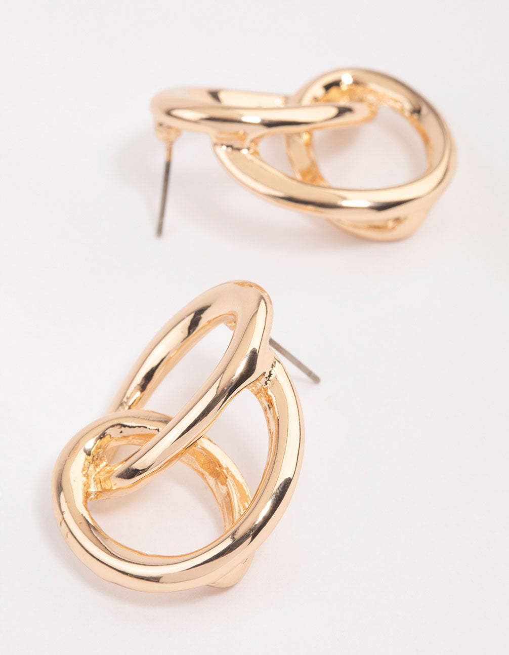 Gold Looped Knotted Drop Earrings
