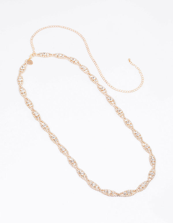 Gold Diamante Evil Eye Detailed Belt