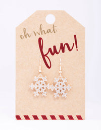 Rose Gold Diamante Snowflake Drop Earrings - link has visual effect only