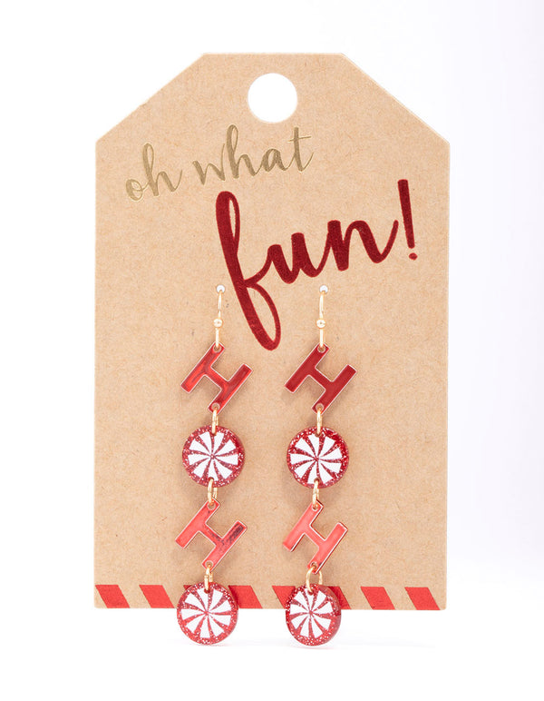Red HoHo Candy Drop Earrings