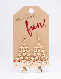 Gold Christmas Tree & Star Drop Earrings - link has visual effect only