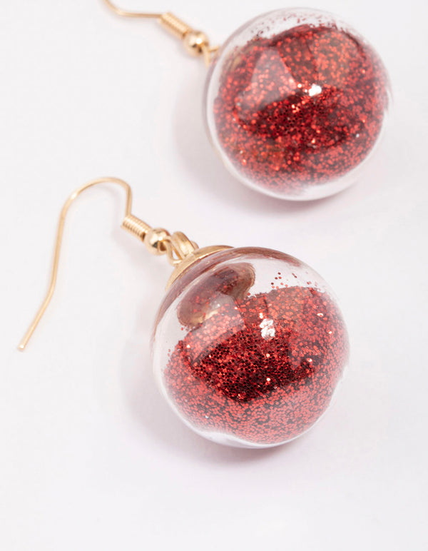 Red Shaker Christmas Drop Earrings