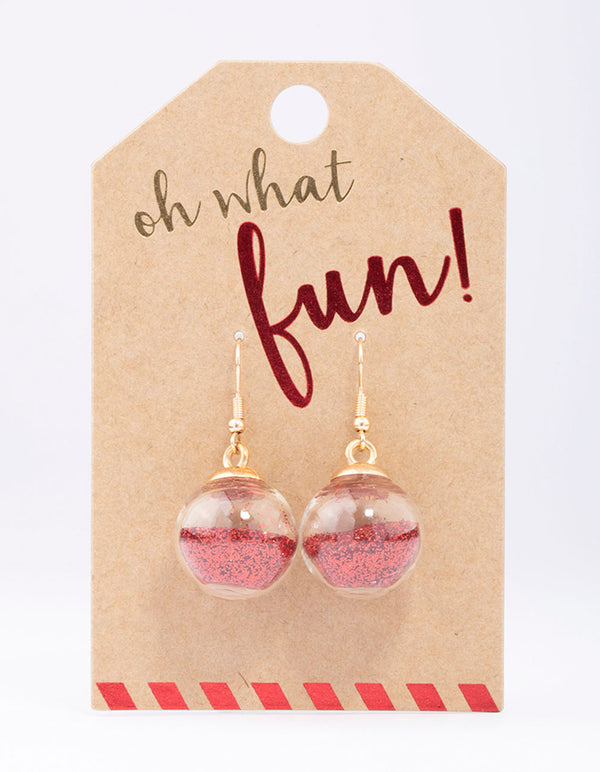 Red Shaker Christmas Drop Earrings
