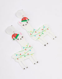 Tangled Llama Christmas Light Drop Earrings - link has visual effect only