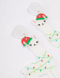 Tangled Llama Christmas Light Drop Earrings - link has visual effect only