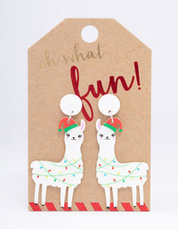 Tangled Llama Christmas Light Drop Earrings - link has visual effect only