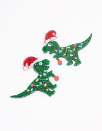 Acrylic Christmas Dinosaur Drop Earrings - link has visual effect only