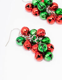 Silver Christmas Bells Cluster Drop Earrings - link has visual effect only