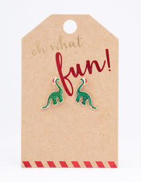 Mini Christmas Dinosaur Stud Earrings - link has visual effect only