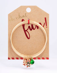 Gold Christmas Charm Bangle Pack - link has visual effect only